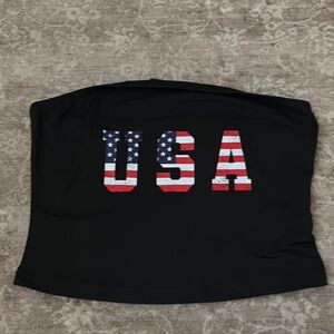 Black USA Flag Tube Top